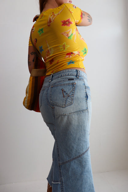 90s Yellow Pin-Up Girl Tee