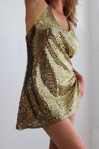 Gold Disco Mini Halter