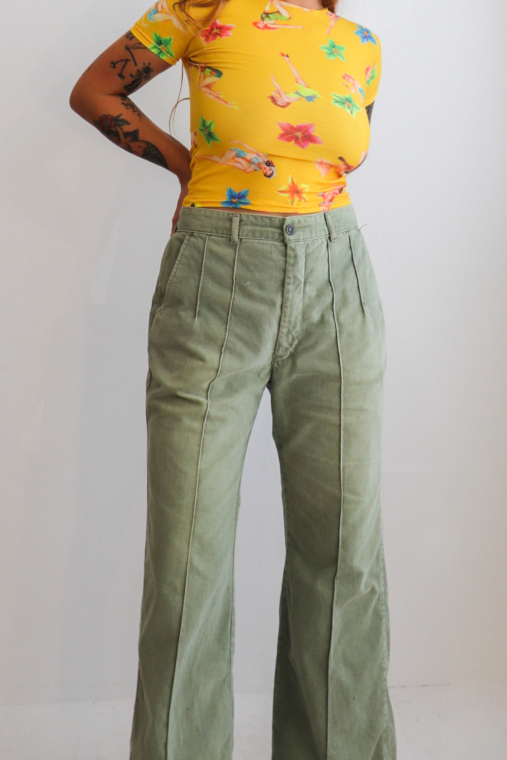 70s Khaki Amco Flares