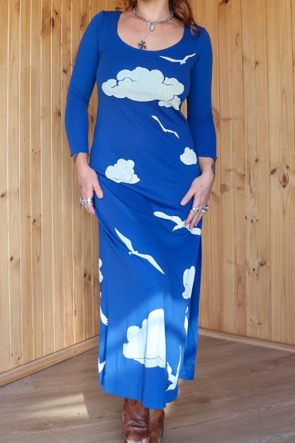 70s Hand Painted Cloud Maxi
