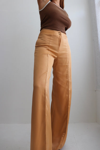 70s Satin High Waisted Flares