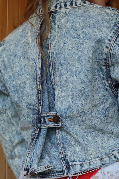 Acid Wash Cropped Denim Jacket