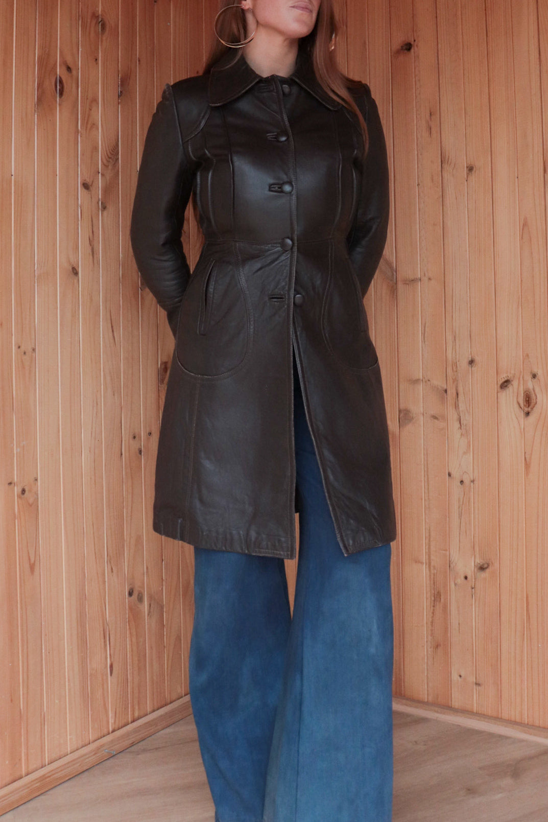 Brown Leather Trench