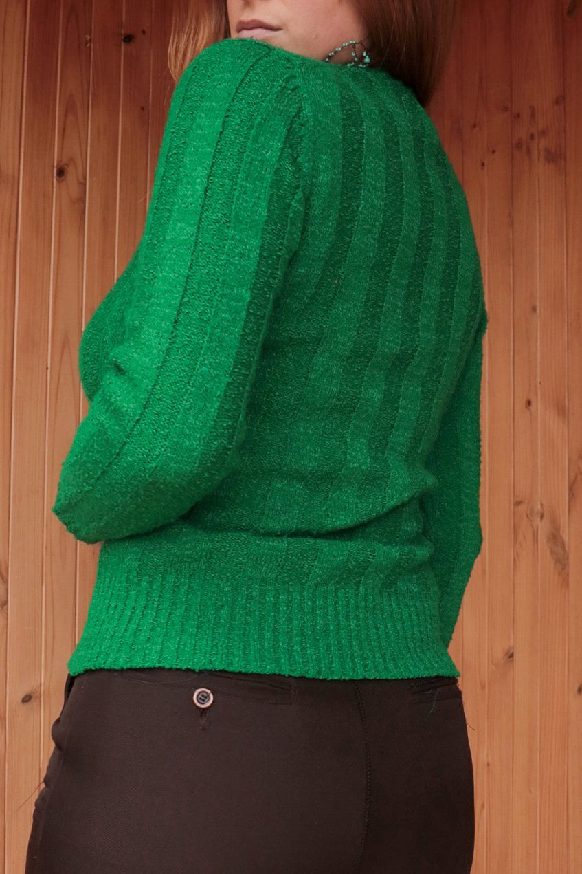 60s Emerald Knitted Top