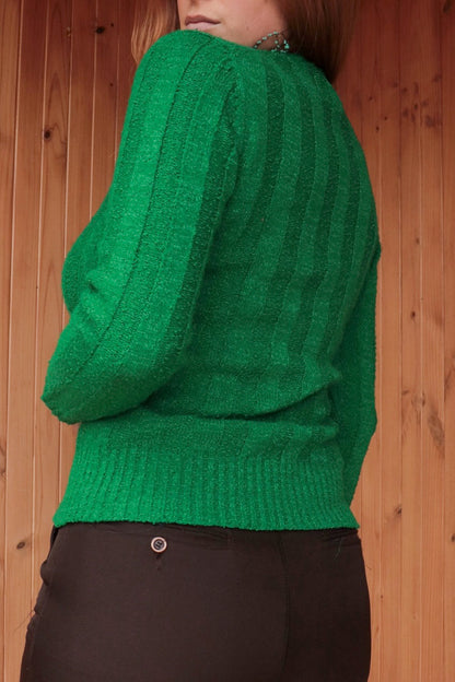 60s Emerald Knitted Top