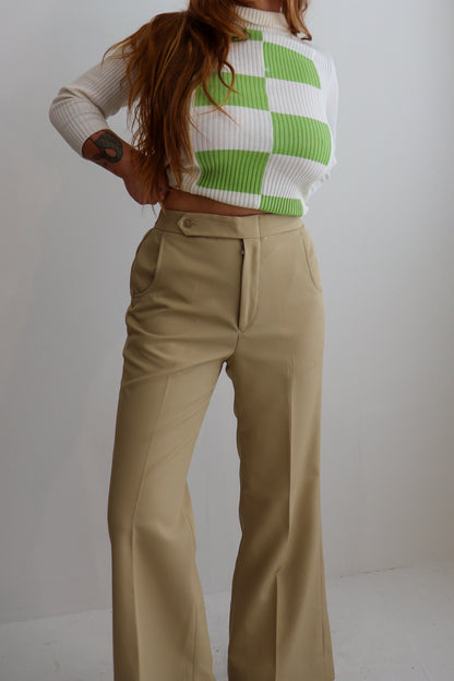 70s Cream Midi Suit Flares