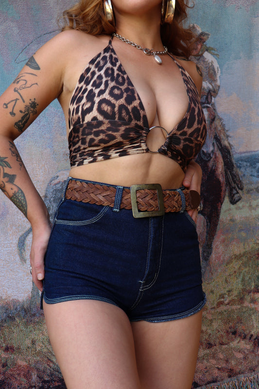 70s Dark Denim Booty Shorts