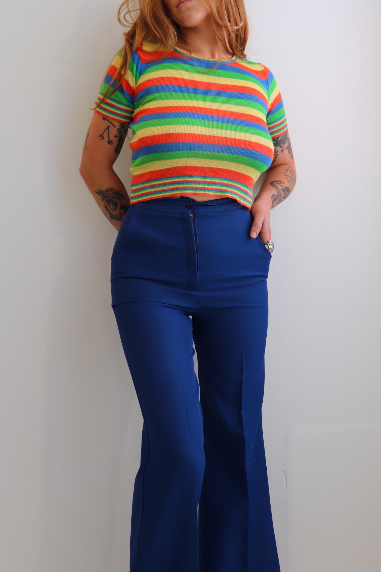 70s Navy High Waisted Bells