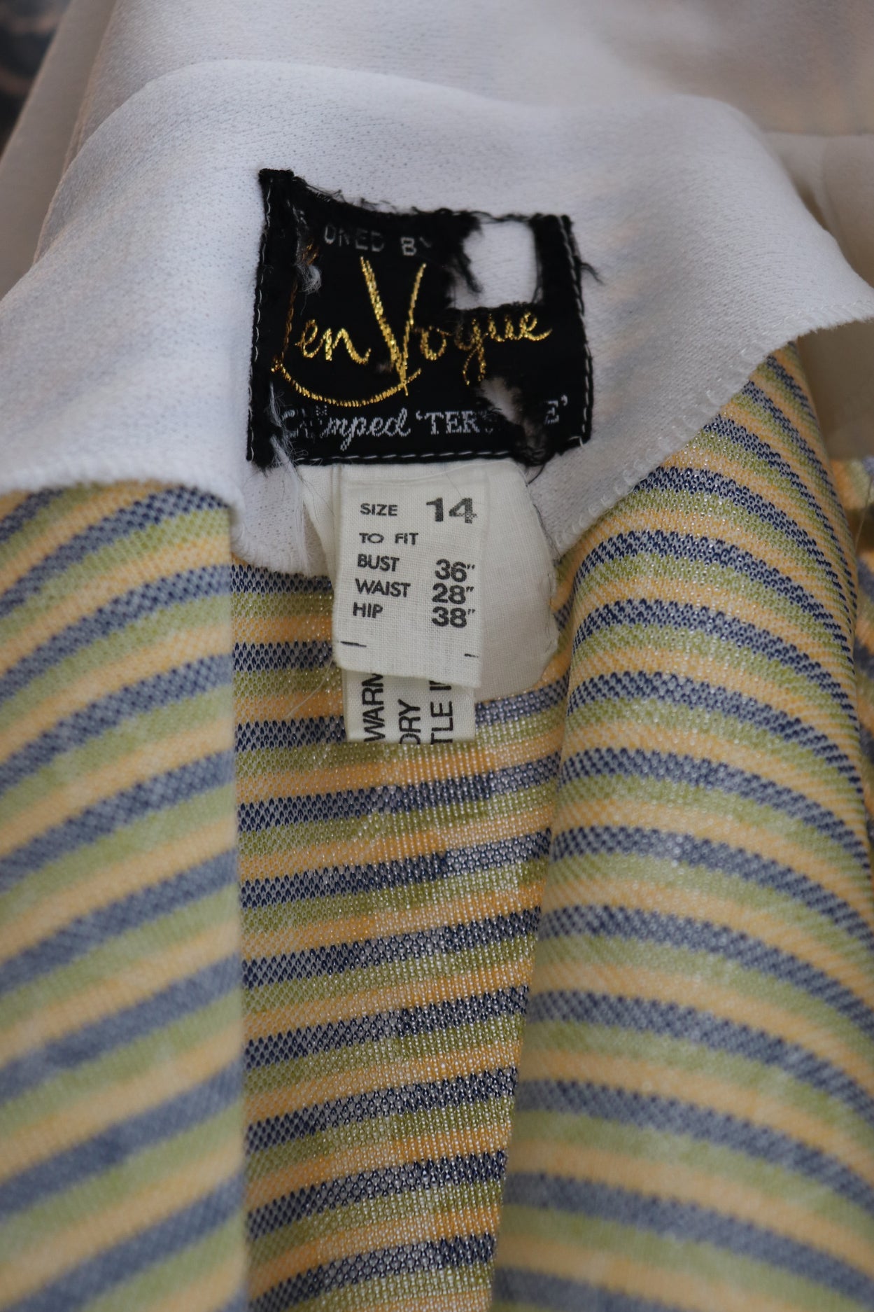 Yellow & Navy Crop Tapestry Jacket