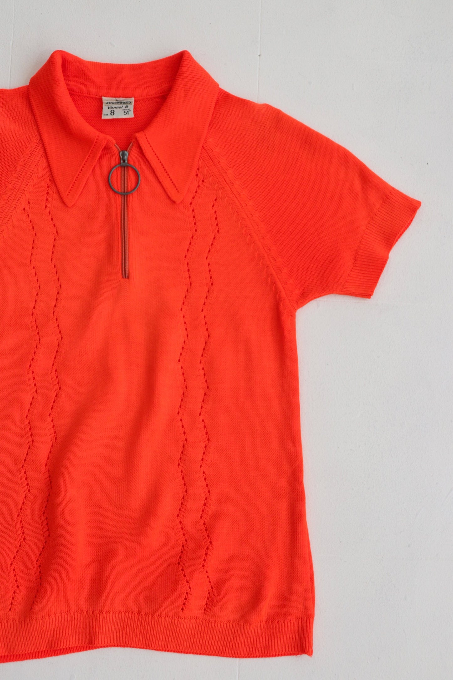 Fluoro Orange Teen Knit Zip Up