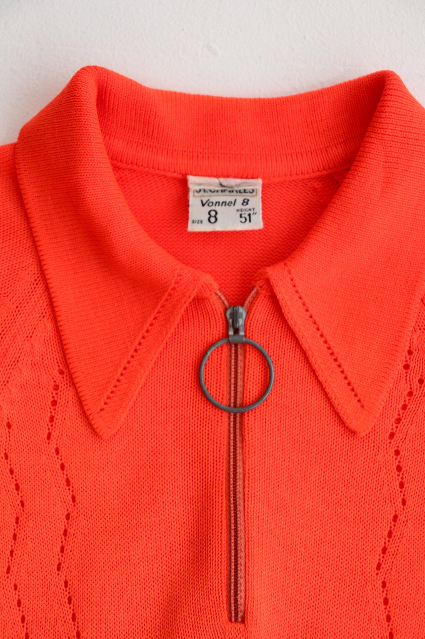 Fluoro Orange Teen Knit Zip Up