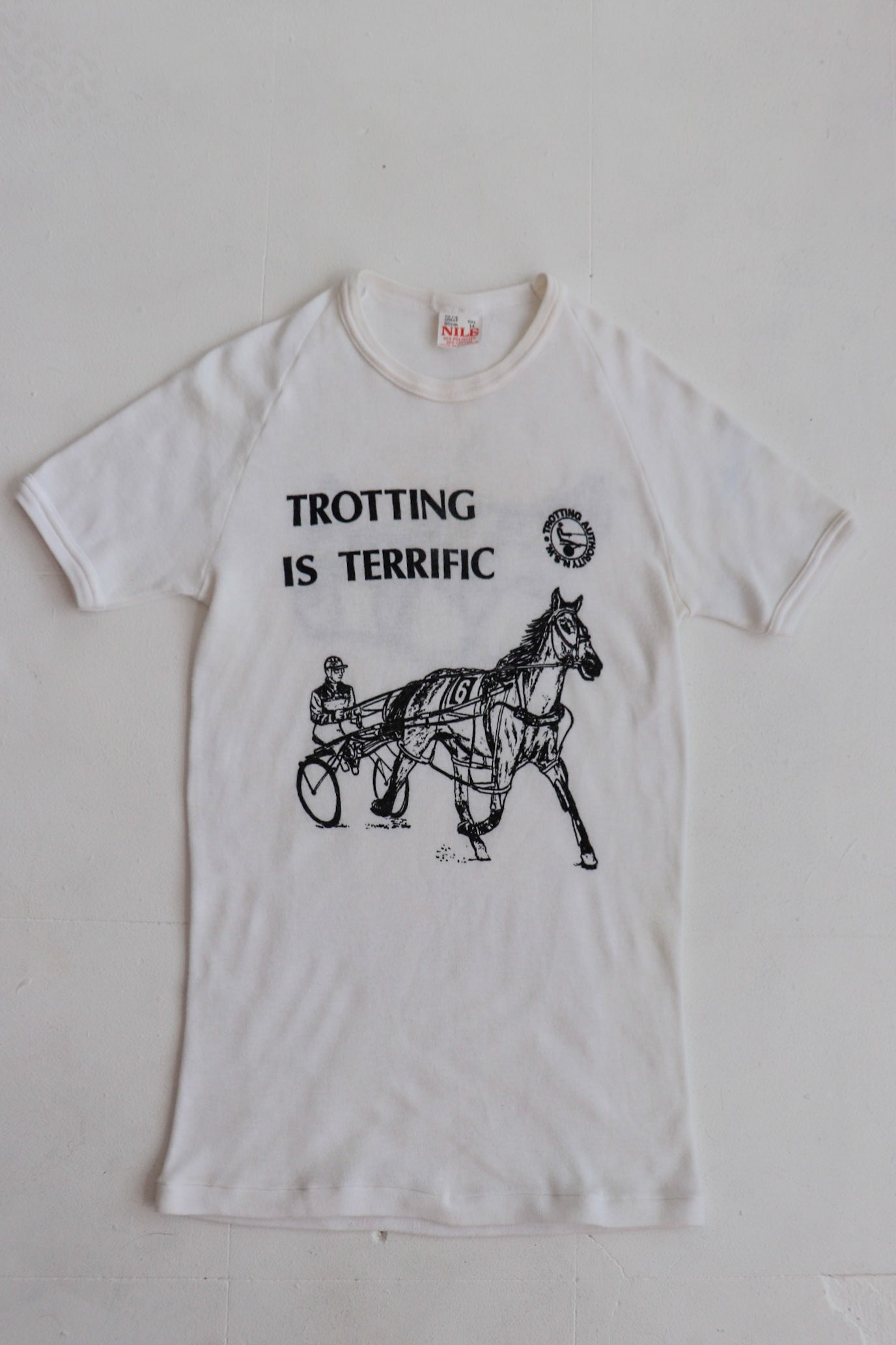 Trotting is Terrific 70s White Ringer
