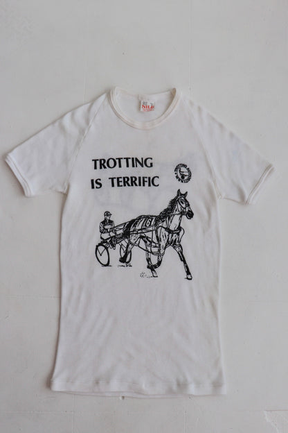 Trotting is Terrific 70s White Ringer