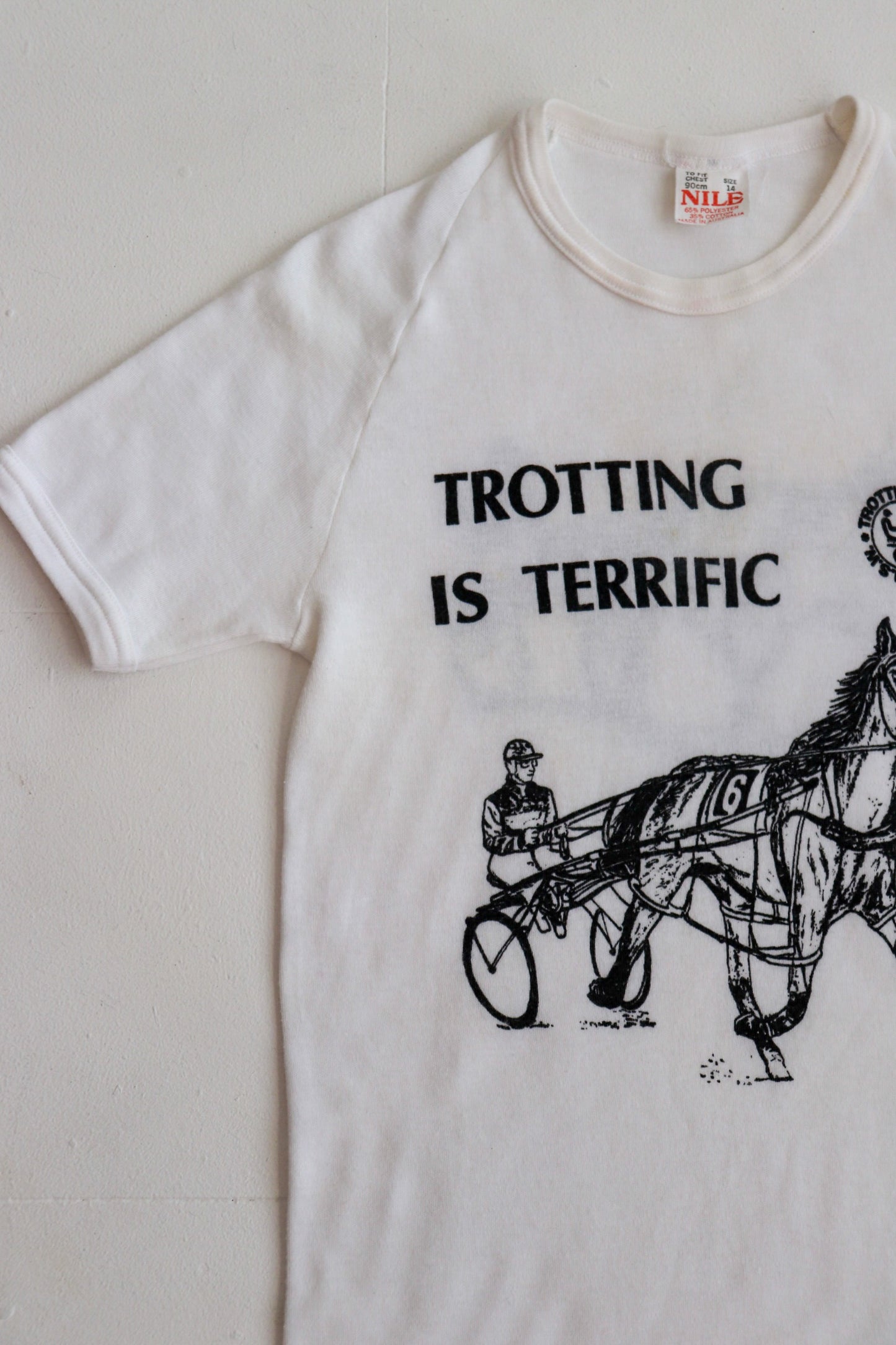 Trotting is Terrific 70s White Ringer