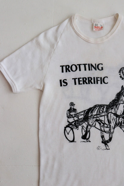 Trotting is Terrific 70s White Ringer