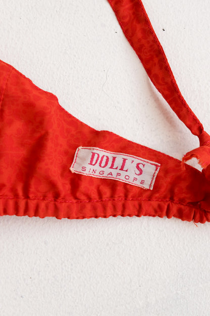 Orange Patterned Dolls Bikini Set