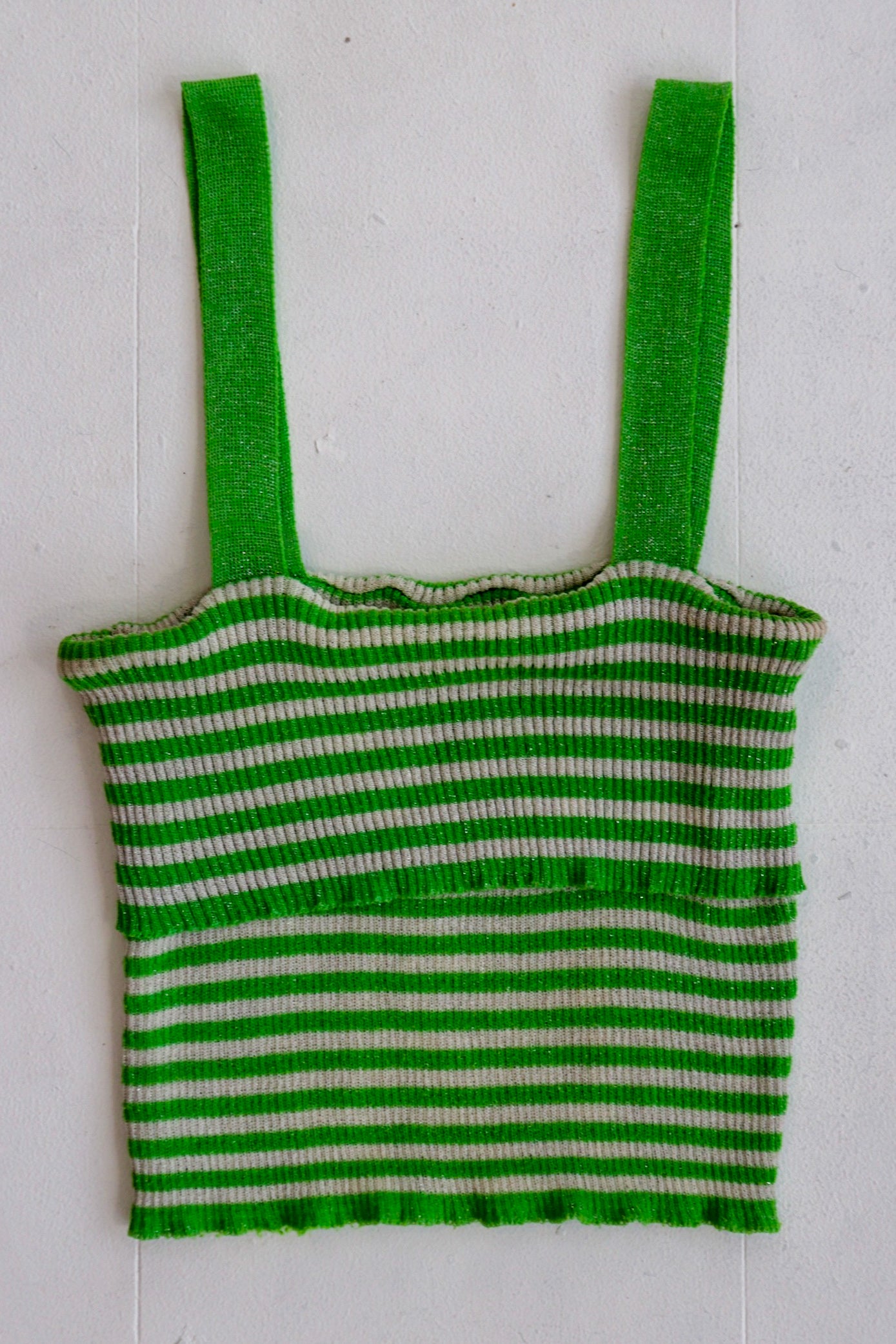 Green Knit Stripe Tank