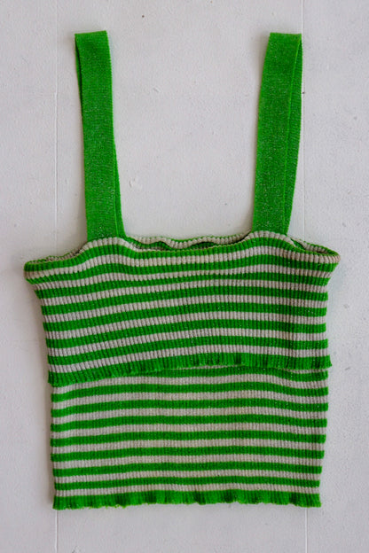 Green Knit Stripe Tank