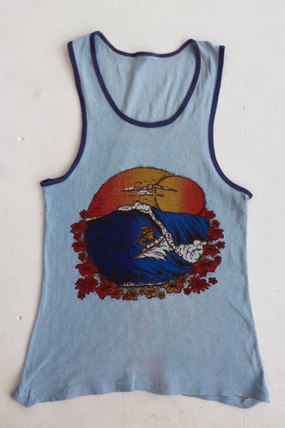 70s Surf Blue Graphic Tank