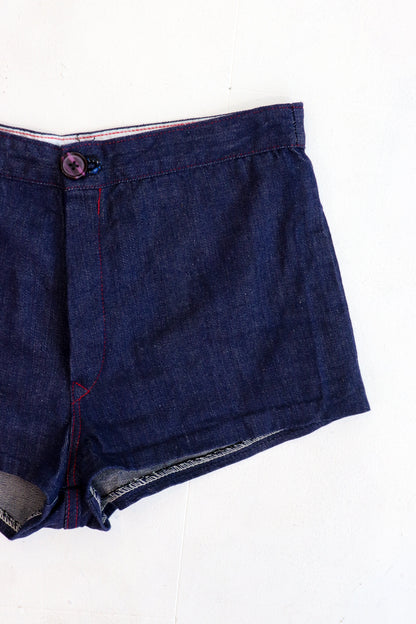 Dark Denim Red Stitch Hot Shorts
